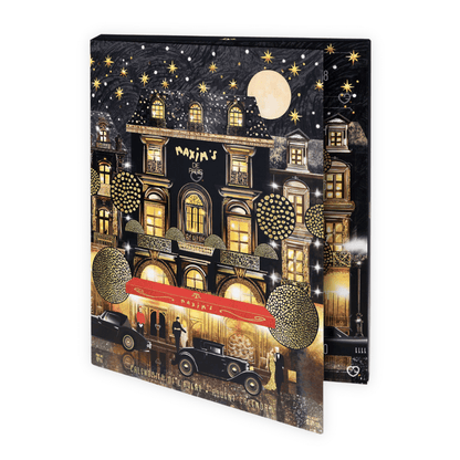 Calendrier de l'Avent maxims 2025 contenant 24 chocolats noirs et au lait déclinés sous différentes formes