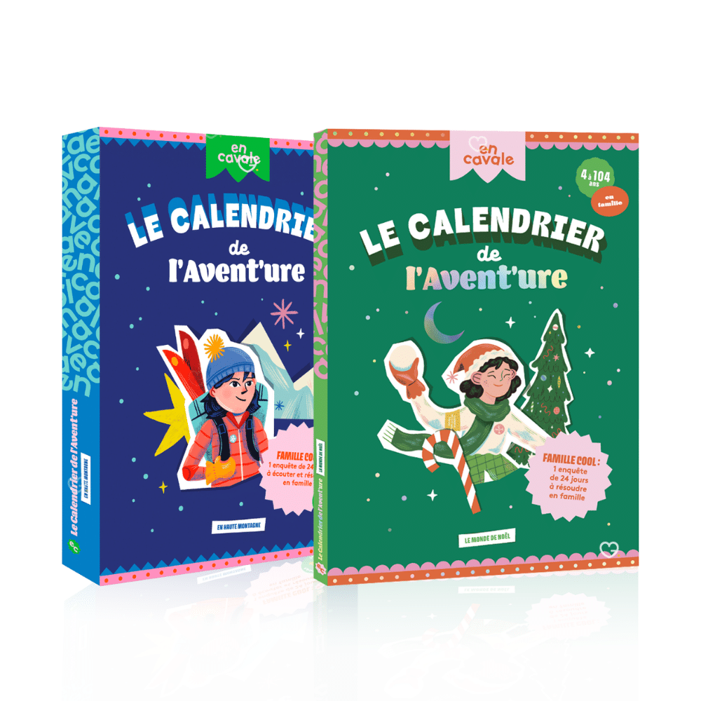 coffret enquete enigmes enfants calendrier de l'avent en cavale 2025 jeux et activités ludique pour enfant de 4 à 6 ans et 7 à 12 ans