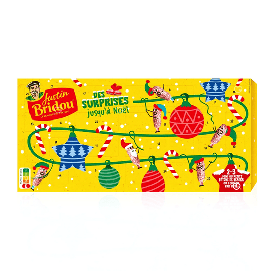 coffret gourmand saucisson calendrier de l'avent justin bridou 2025 avec saucissons et goodies