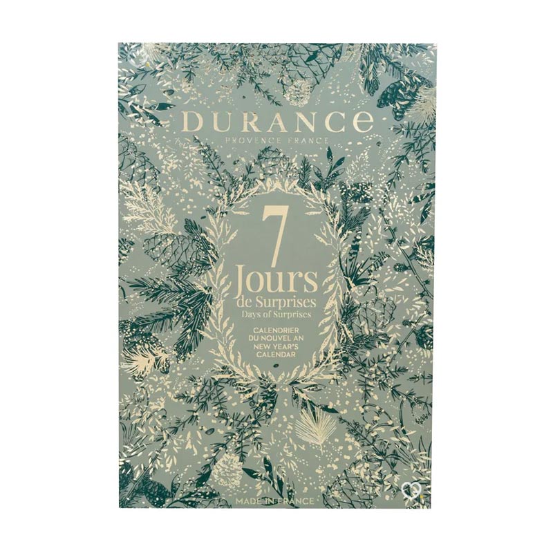 calendrier de l'après durance contenant 7 jours parfumés avec des bougie, parfum, savon..