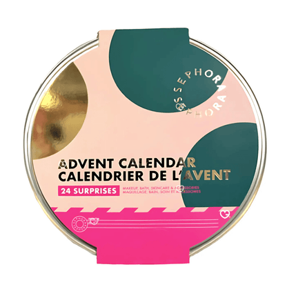 Calendrier de l’Avent Sephora Collection Premium 2025 en coffret doré réutilisable avec 24 surprises beauté exclusives maquillage, soins, bain et accessoires.