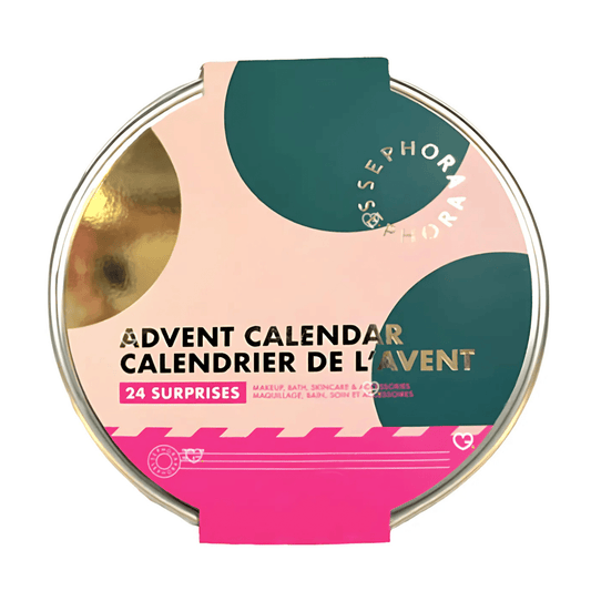 Calendrier de l’Avent Sephora Collection Premium 2025 en coffret doré réutilisable avec 24 surprises beauté exclusives maquillage, soins, bain et accessoires.
