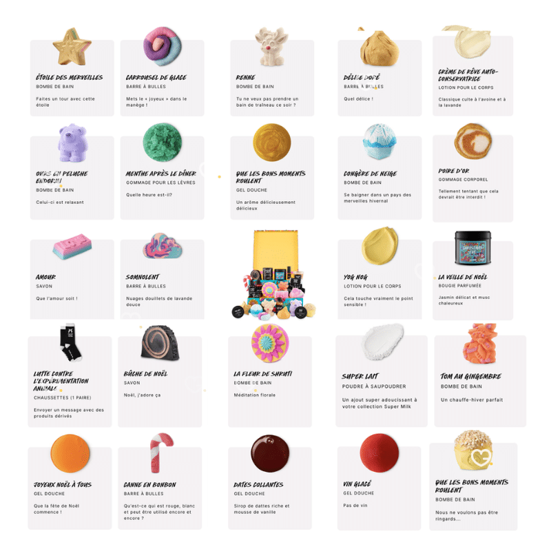 Calendrier de l'Avent Lush