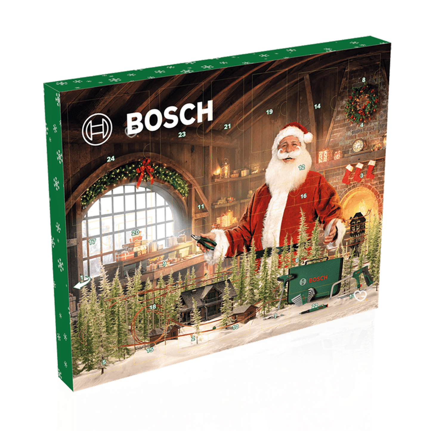 Calendrier de l’Avent Bosch 2025 avec 41 outils à main Maison et Jardin en pochette, cadeau original et pratique pour amateur de bricolage.