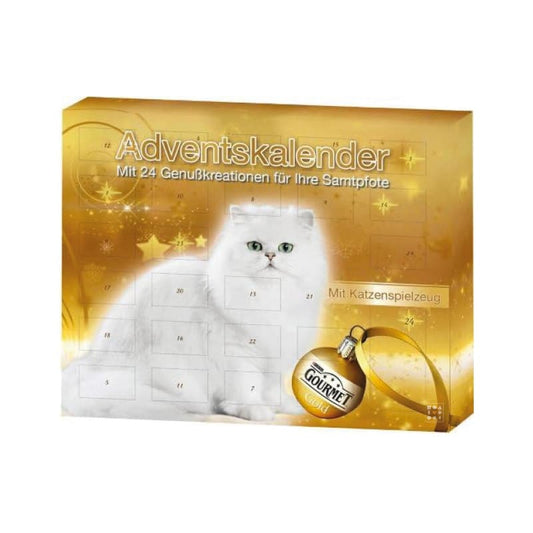 calendrier de l'avent chat gourmet 2023 24 boîtes Gourmet Gold et un jouet de Noël au 24ème