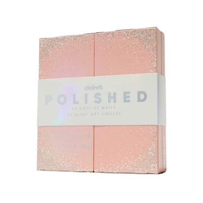 coffret beauté rose pastel calendrier de l'avent Claire's 2023 contenant vernis et accessoires manucure