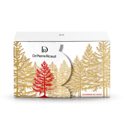 Calendrier de l’Avent Dr Pierre Ricaud 2025 avec 24 soins visage, corps, capillaires et vernis, coffret beauté festif pour femmes élégantes