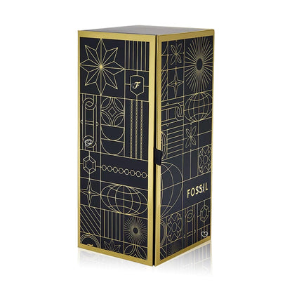 coffret luxueux calendrier de l'avent fossil 2024 contenant 12 bijoux bracelet; collier; boucles d'oreilles