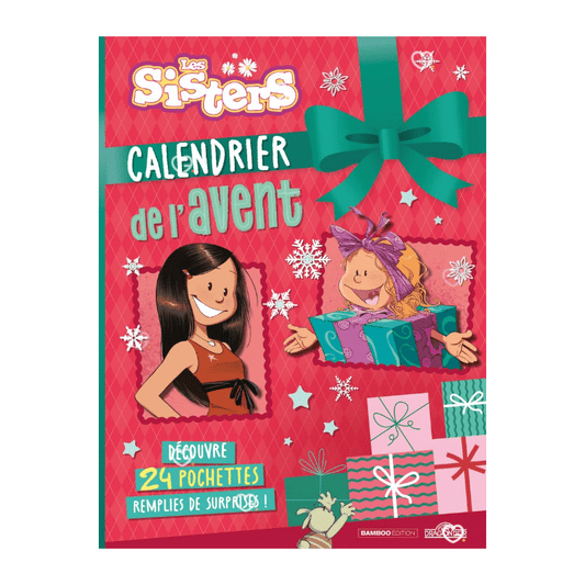 Calendrier de l’Avent Les Sisters 2025 pour filles avec 24 mini-livres, stickers, cartes à gratter et surprises ludiques et originales pour enfant
