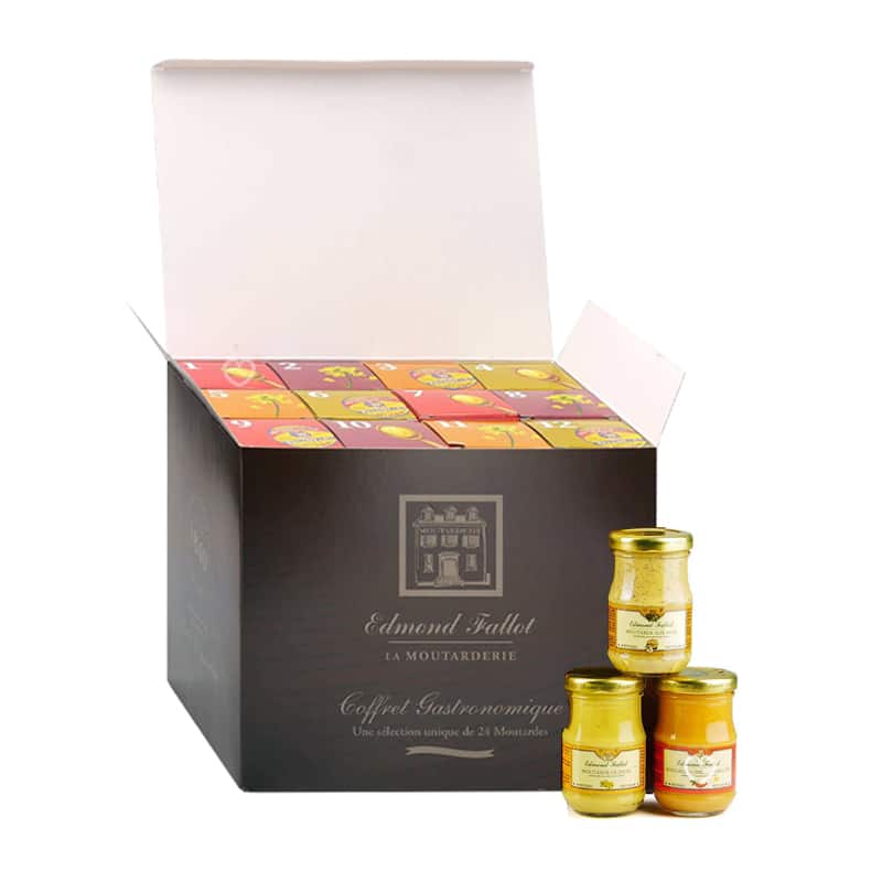 Calendrier de l'Avent moutarde fallot 2024 coffret gourmand avec 24 pots