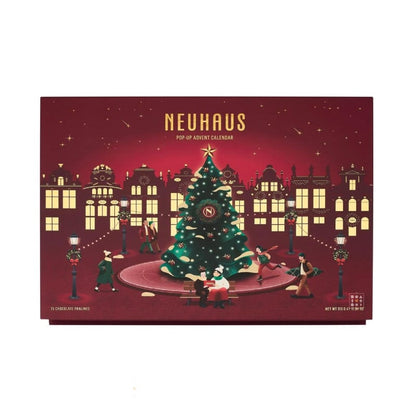 coffret popup calendrier de l'avent chocolat Neuhaus 2023 avec 25 pralinés et chocolat