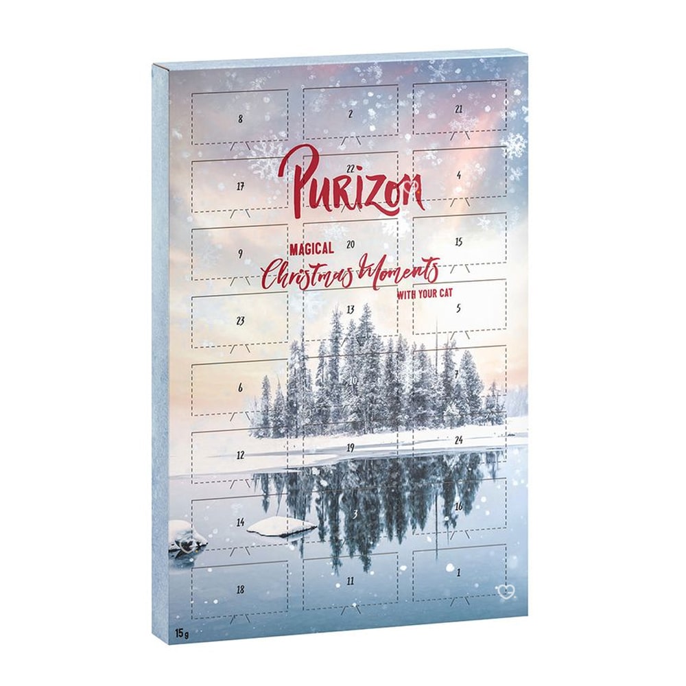 calendrier de l'avent purizon 2024 contenant 24 friandises pour chats
