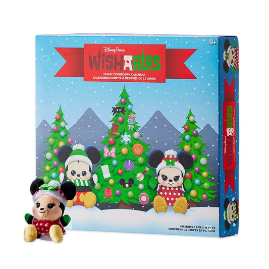 calendrier de l'avent peluches disney 2024 avec 12 peluches Parks Wishables en edition limitée